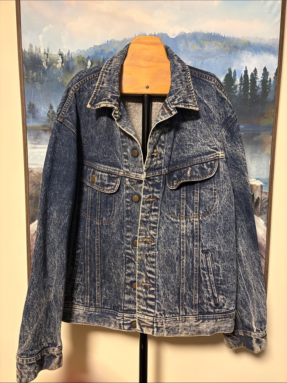 Vintage Lee Men's Acid-Wash Denim Jean Jacket 153438